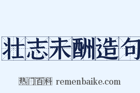 壮志未酬造句是什么意思的图片